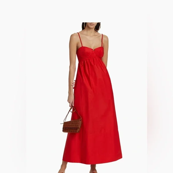 open lace back dress Red 3d Flower Euroflax™ Premium Linen Maxi Dress main image 0